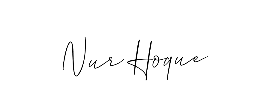 Use a signature maker to create a handwritten signature online. With this signature software, you can design (Allison_Script) your own signature for name Nur Hoque. Nur Hoque signature style 2 images and pictures png