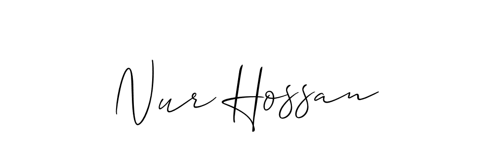 if you are searching for the best signature style for your name Nur Hossan. so please give up your signature search. here we have designed multiple signature styles  using Allison_Script. Nur Hossan signature style 2 images and pictures png