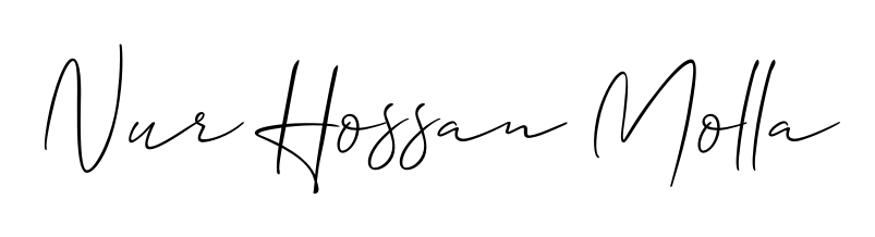 You should practise on your own different ways (Allison_Script) to write your name (Nur Hossan Molla) in signature. Don't let someone else do it for you. Nur Hossan Molla signature style 2 images and pictures png