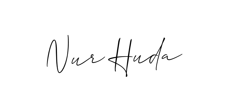 Nur Huda stylish signature style. Best Handwritten Sign (Allison_Script) for my name. Handwritten Signature Collection Ideas for my name Nur Huda. Nur Huda signature style 2 images and pictures png