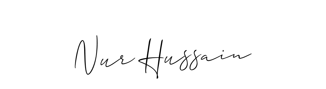 Use a signature maker to create a handwritten signature online. With this signature software, you can design (Allison_Script) your own signature for name Nur Hussain. Nur Hussain signature style 2 images and pictures png