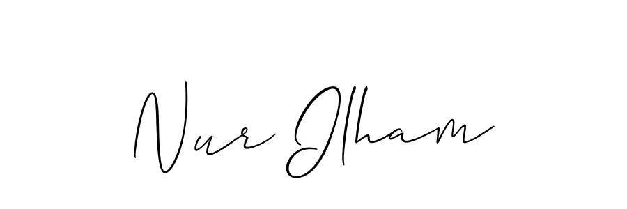 Use a signature maker to create a handwritten signature online. With this signature software, you can design (Allison_Script) your own signature for name Nur Ilham. Nur Ilham signature style 2 images and pictures png