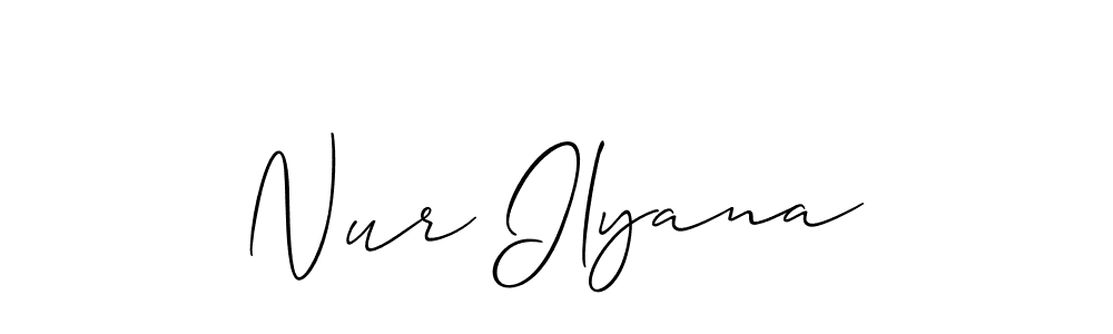 This is the best signature style for the Nur Ilyana name. Also you like these signature font (Allison_Script). Mix name signature. Nur Ilyana signature style 2 images and pictures png