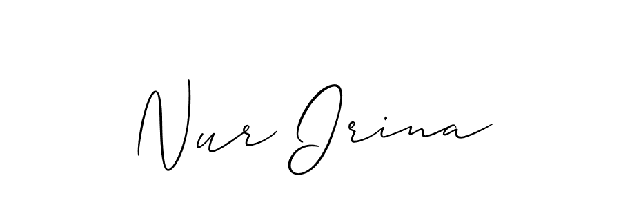 Use a signature maker to create a handwritten signature online. With this signature software, you can design (Allison_Script) your own signature for name Nur Irina. Nur Irina signature style 2 images and pictures png