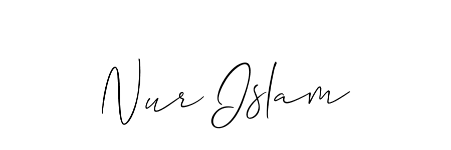 Make a beautiful signature design for name Nur Islam. With this signature (Allison_Script) style, you can create a handwritten signature for free. Nur Islam signature style 2 images and pictures png