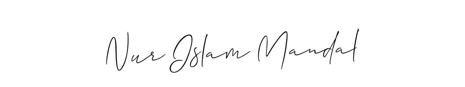 You should practise on your own different ways (Allison_Script) to write your name (Nur Islam Mandal) in signature. don't let someone else do it for you. Nur Islam Mandal signature style 2 images and pictures png