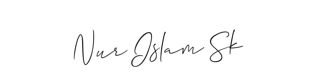 Make a beautiful signature design for name Nur Islam Sk. With this signature (Allison_Script) style, you can create a handwritten signature for free. Nur Islam Sk signature style 2 images and pictures png