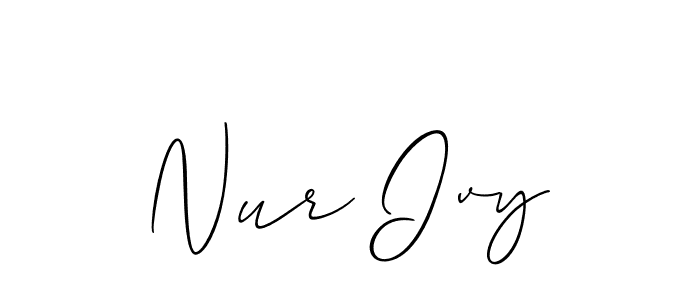 Create a beautiful signature design for name Nur Ivy. With this signature (Allison_Script) fonts, you can make a handwritten signature for free. Nur Ivy signature style 2 images and pictures png