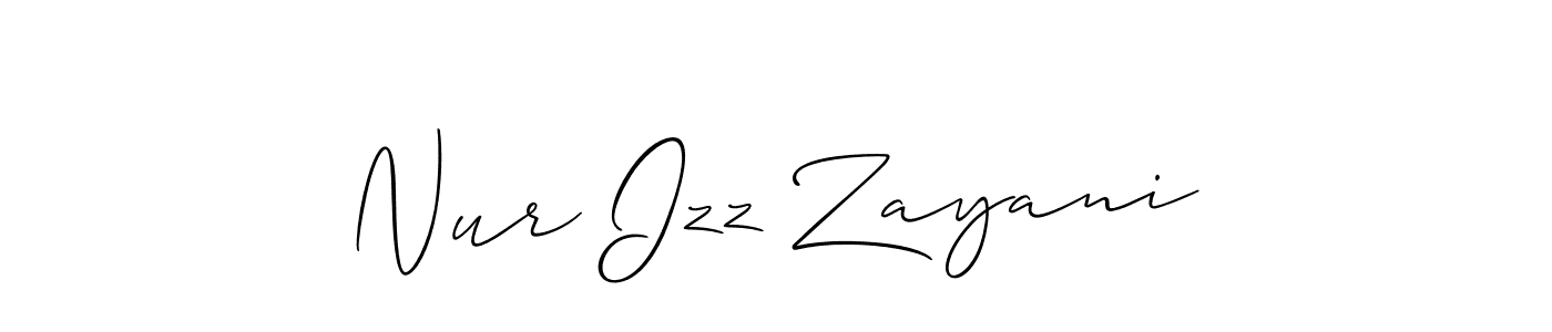 How to make Nur Izz Zayani signature? Allison_Script is a professional autograph style. Create handwritten signature for Nur Izz Zayani name. Nur Izz Zayani signature style 2 images and pictures png