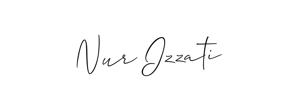 The best way (Allison_Script) to make a short signature is to pick only two or three words in your name. The name Nur Izzati include a total of six letters. For converting this name. Nur Izzati signature style 2 images and pictures png