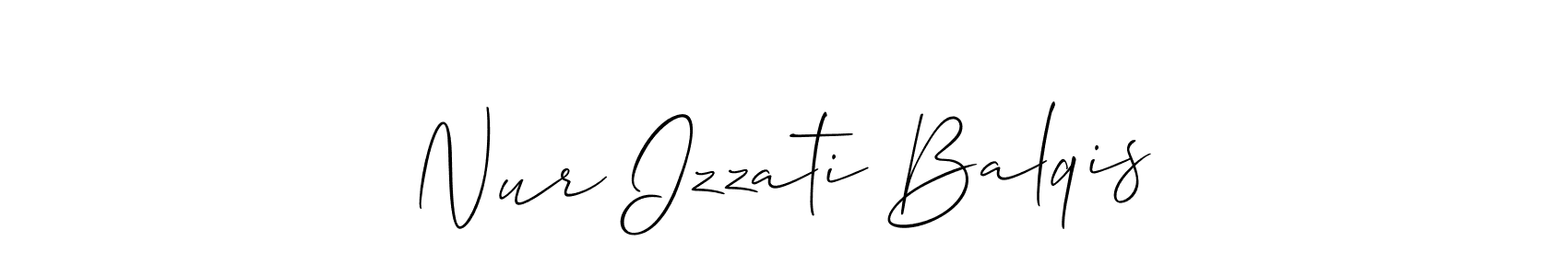 Use a signature maker to create a handwritten signature online. With this signature software, you can design (Allison_Script) your own signature for name Nur Izzati Balqis. Nur Izzati Balqis signature style 2 images and pictures png