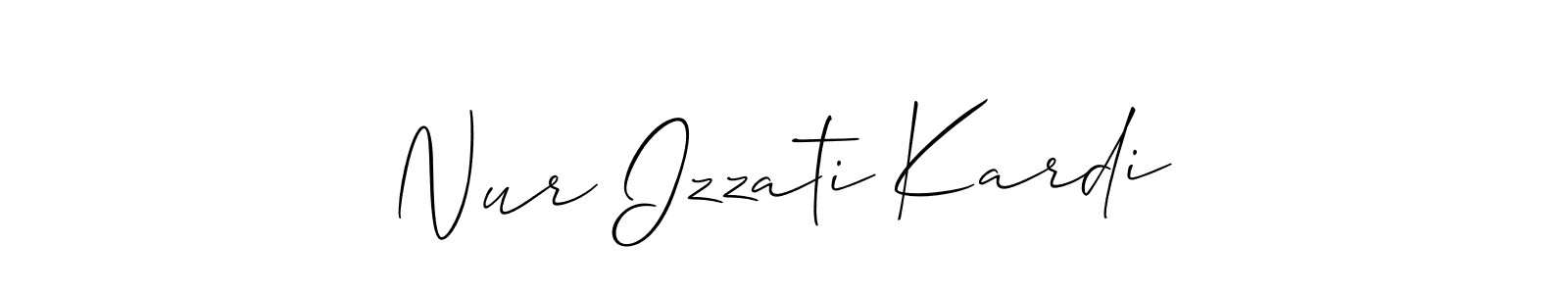 Allison_Script is a professional signature style that is perfect for those who want to add a touch of class to their signature. It is also a great choice for those who want to make their signature more unique. Get Nur Izzati Kardi name to fancy signature for free. Nur Izzati Kardi signature style 2 images and pictures png