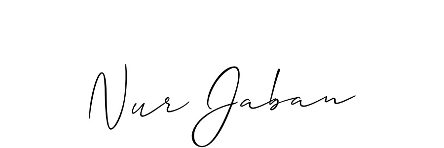 Design your own signature with our free online signature maker. With this signature software, you can create a handwritten (Allison_Script) signature for name Nur Jaban. Nur Jaban signature style 2 images and pictures png