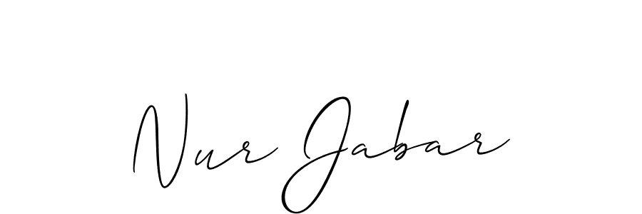 Make a beautiful signature design for name Nur Jabar. With this signature (Allison_Script) style, you can create a handwritten signature for free. Nur Jabar signature style 2 images and pictures png