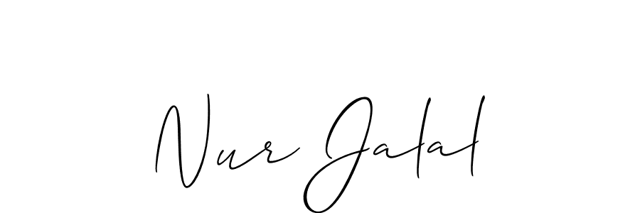 It looks lik you need a new signature style for name Nur Jalal. Design unique handwritten (Allison_Script) signature with our free signature maker in just a few clicks. Nur Jalal signature style 2 images and pictures png