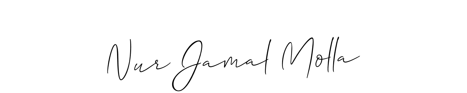 This is the best signature style for the Nur Jamal Molla name. Also you like these signature font (Allison_Script). Mix name signature. Nur Jamal Molla signature style 2 images and pictures png