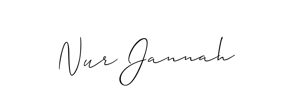 Make a beautiful signature design for name Nur Jannah. With this signature (Allison_Script) style, you can create a handwritten signature for free. Nur Jannah signature style 2 images and pictures png