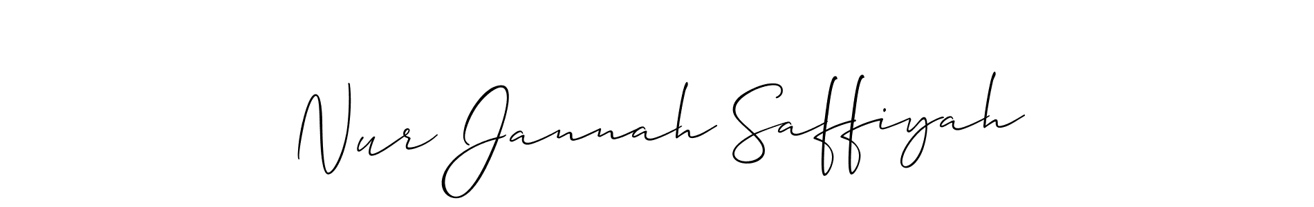 Nur Jannah Saffiyah stylish signature style. Best Handwritten Sign (Allison_Script) for my name. Handwritten Signature Collection Ideas for my name Nur Jannah Saffiyah. Nur Jannah Saffiyah signature style 2 images and pictures png