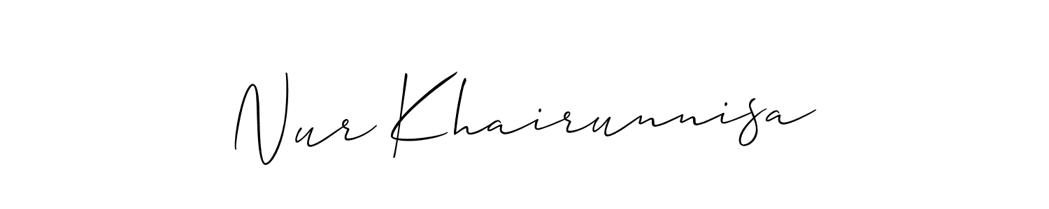 You can use this online signature creator to create a handwritten signature for the name Nur Khairunnisa. This is the best online autograph maker. Nur Khairunnisa signature style 2 images and pictures png