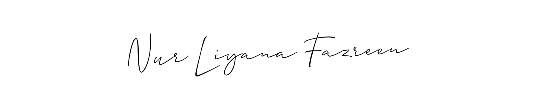 Best and Professional Signature Style for Nur Liyana Fazreen. Allison_Script Best Signature Style Collection. Nur Liyana Fazreen signature style 2 images and pictures png