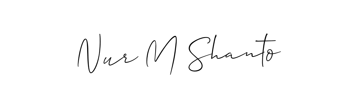 Also we have Nur M Shanto name is the best signature style. Create professional handwritten signature collection using Allison_Script autograph style. Nur M Shanto signature style 2 images and pictures png