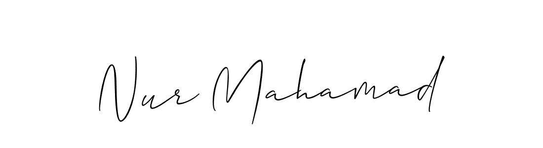 Create a beautiful signature design for name Nur Mahamad. With this signature (Allison_Script) fonts, you can make a handwritten signature for free. Nur Mahamad signature style 2 images and pictures png