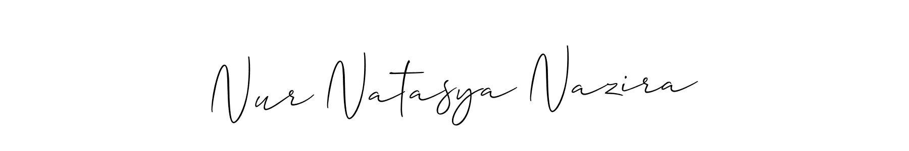 Create a beautiful signature design for name Nur Natasya Nazira. With this signature (Allison_Script) fonts, you can make a handwritten signature for free. Nur Natasya Nazira signature style 2 images and pictures png