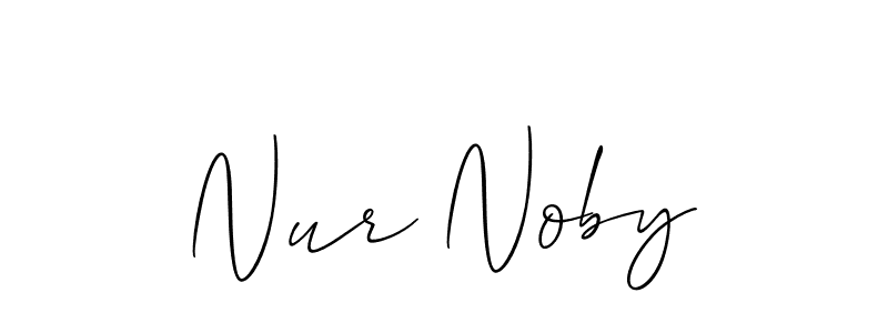 Similarly Allison_Script is the best handwritten signature design. Signature creator online .You can use it as an online autograph creator for name Nur Noby. Nur Noby signature style 2 images and pictures png