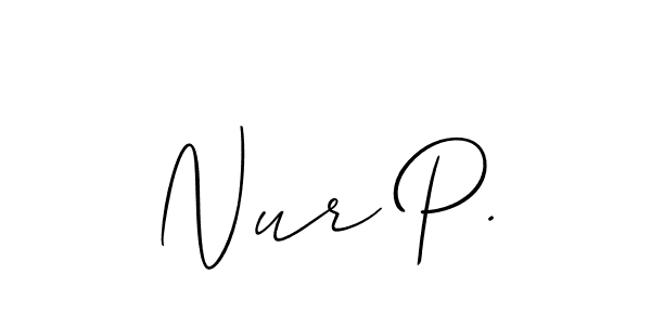 Nur P. stylish signature style. Best Handwritten Sign (Allison_Script) for my name. Handwritten Signature Collection Ideas for my name Nur P.. Nur P. signature style 2 images and pictures png