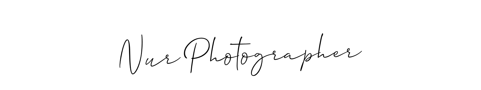 The best way (Allison_Script) to make a short signature is to pick only two or three words in your name. The name Nur Photographer include a total of six letters. For converting this name. Nur Photographer signature style 2 images and pictures png