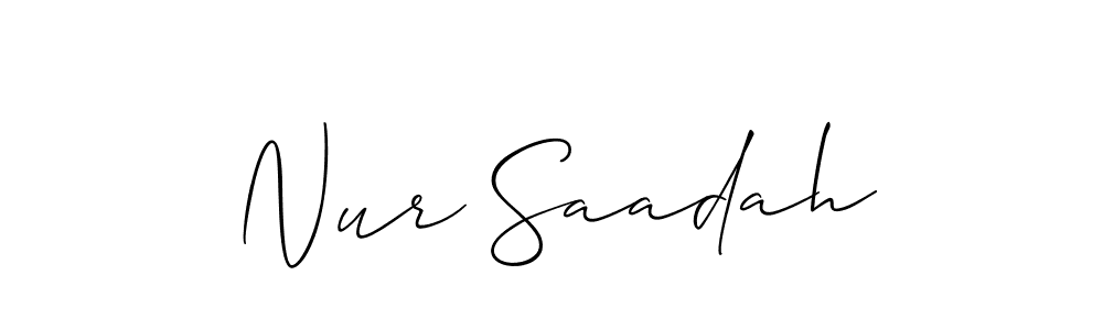 You should practise on your own different ways (Allison_Script) to write your name (Nur Saadah) in signature. don't let someone else do it for you. Nur Saadah signature style 2 images and pictures png