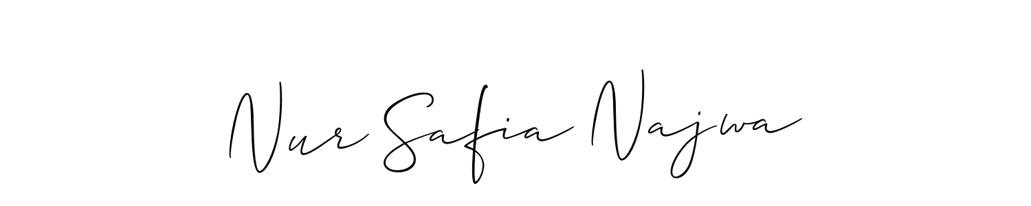 How to make Nur Safia Najwa signature? Allison_Script is a professional autograph style. Create handwritten signature for Nur Safia Najwa name. Nur Safia Najwa signature style 2 images and pictures png