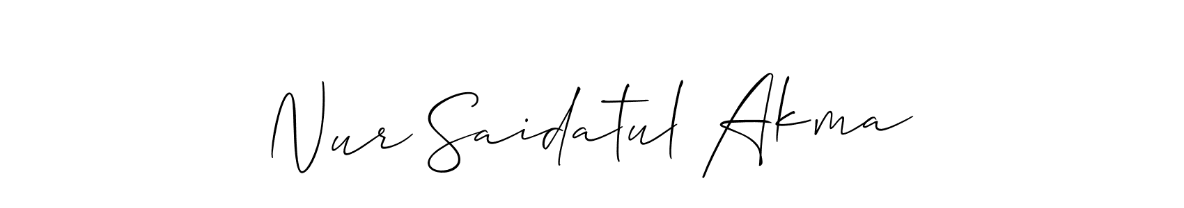 Use a signature maker to create a handwritten signature online. With this signature software, you can design (Allison_Script) your own signature for name Nur Saidatul Akma. Nur Saidatul Akma signature style 2 images and pictures png