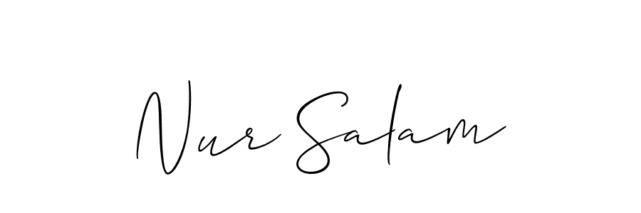 Once you've used our free online signature maker to create your best signature Allison_Script style, it's time to enjoy all of the benefits that Nur Salam name signing documents. Nur Salam signature style 2 images and pictures png