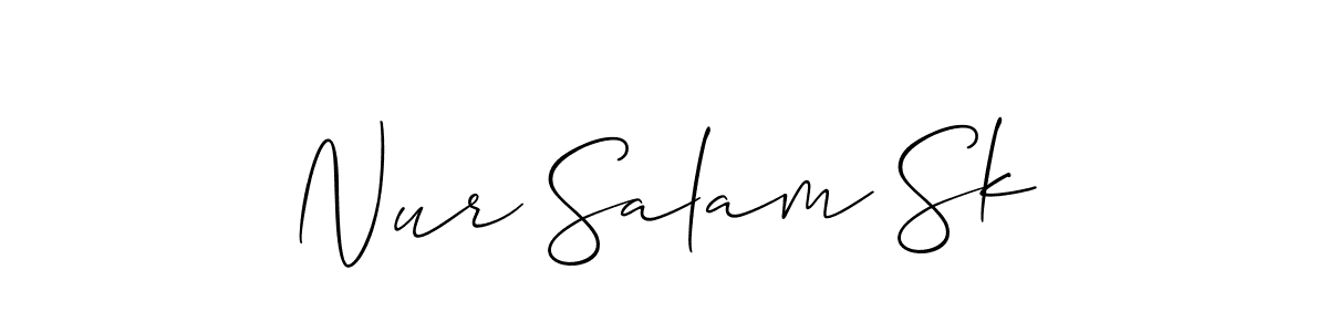 Make a short Nur Salam Sk signature style. Manage your documents anywhere anytime using Allison_Script. Create and add eSignatures, submit forms, share and send files easily. Nur Salam Sk signature style 2 images and pictures png