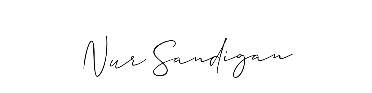 How to Draw Nur Sandigan signature style? Allison_Script is a latest design signature styles for name Nur Sandigan. Nur Sandigan signature style 2 images and pictures png