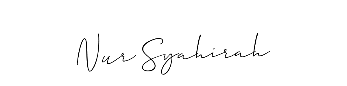 Create a beautiful signature design for name Nur Syahirah. With this signature (Allison_Script) fonts, you can make a handwritten signature for free. Nur Syahirah signature style 2 images and pictures png