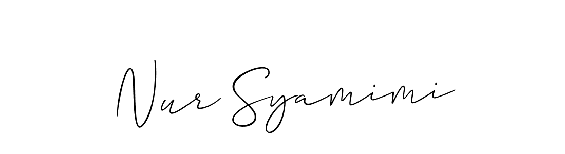 This is the best signature style for the Nur Syamimi name. Also you like these signature font (Allison_Script). Mix name signature. Nur Syamimi signature style 2 images and pictures png