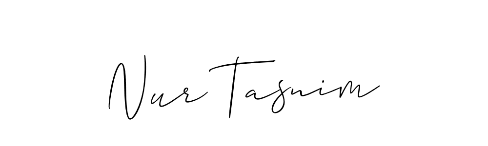 Best and Professional Signature Style for Nur Tasnim. Allison_Script Best Signature Style Collection. Nur Tasnim signature style 2 images and pictures png