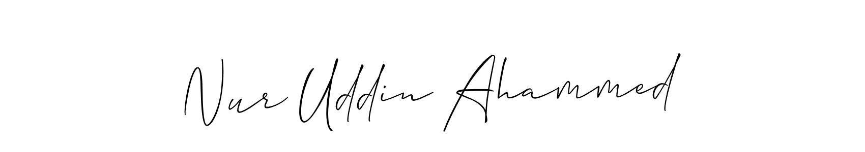 Create a beautiful signature design for name Nur Uddin Ahammed. With this signature (Allison_Script) fonts, you can make a handwritten signature for free. Nur Uddin Ahammed signature style 2 images and pictures png