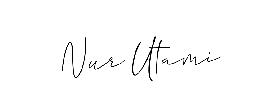 It looks lik you need a new signature style for name Nur Utami. Design unique handwritten (Allison_Script) signature with our free signature maker in just a few clicks. Nur Utami signature style 2 images and pictures png