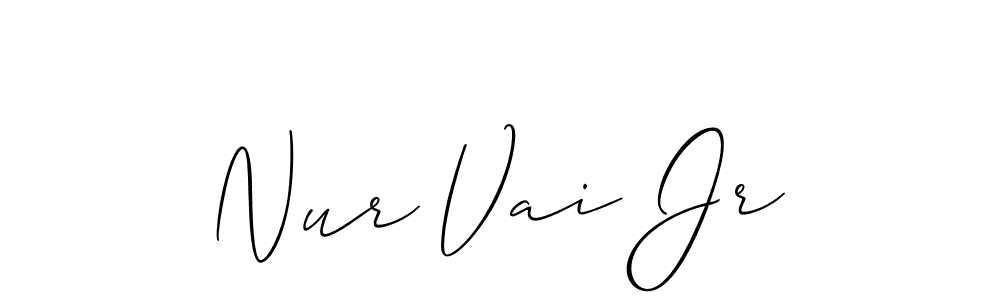 Also we have Nur Vai Jr name is the best signature style. Create professional handwritten signature collection using Allison_Script autograph style. Nur Vai Jr signature style 2 images and pictures png