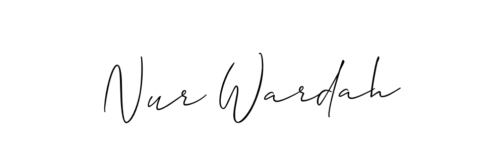 Create a beautiful signature design for name Nur Wardah. With this signature (Allison_Script) fonts, you can make a handwritten signature for free. Nur Wardah signature style 2 images and pictures png