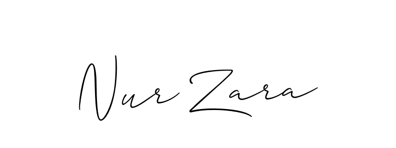 This is the best signature style for the Nur Zara name. Also you like these signature font (Allison_Script). Mix name signature. Nur Zara signature style 2 images and pictures png