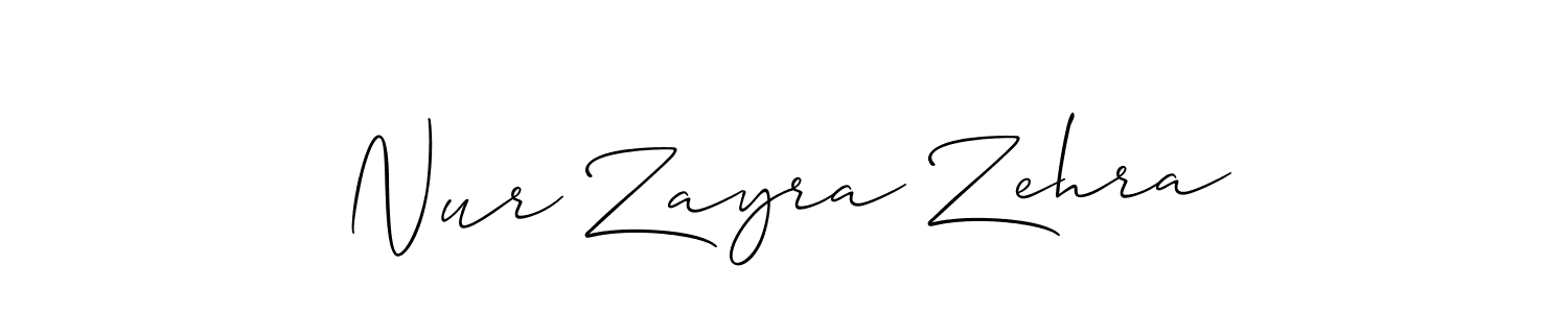 It looks lik you need a new signature style for name Nur Zayra Zehra. Design unique handwritten (Allison_Script) signature with our free signature maker in just a few clicks. Nur Zayra Zehra signature style 2 images and pictures png