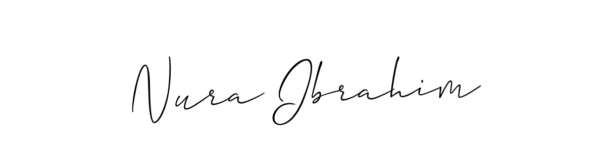How to make Nura Ibrahim signature? Allison_Script is a professional autograph style. Create handwritten signature for Nura Ibrahim name. Nura Ibrahim signature style 2 images and pictures png