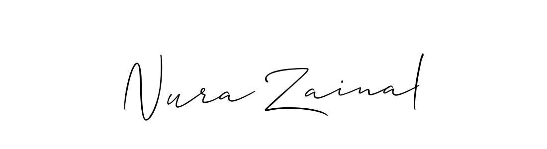 Design your own signature with our free online signature maker. With this signature software, you can create a handwritten (Allison_Script) signature for name Nura Zainal. Nura Zainal signature style 2 images and pictures png