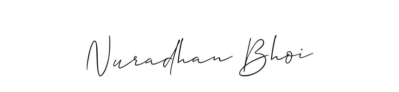 This is the best signature style for the Nuradhan Bhoi name. Also you like these signature font (Allison_Script). Mix name signature. Nuradhan Bhoi signature style 2 images and pictures png