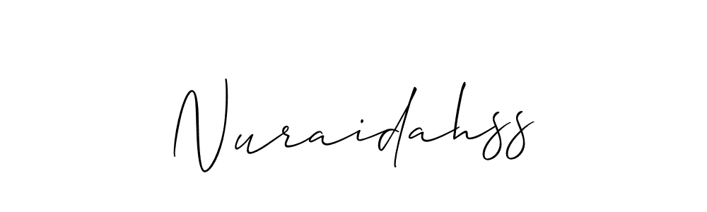 Make a beautiful signature design for name Nuraidahss. Use this online signature maker to create a handwritten signature for free. Nuraidahss signature style 2 images and pictures png