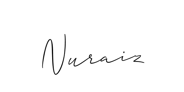 Design your own signature with our free online signature maker. With this signature software, you can create a handwritten (Allison_Script) signature for name Nuraiz. Nuraiz signature style 2 images and pictures png